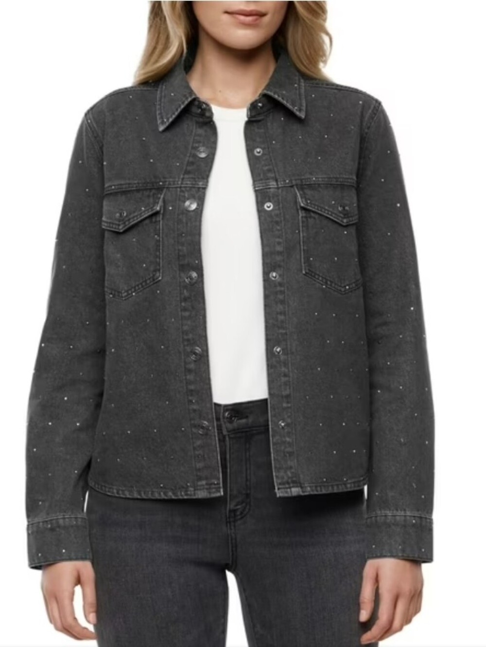NEW EXPRESS Women’s Black Embellished Denim Jacket
